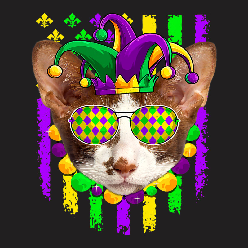 American Flag Mardi Gras Cute Oriental Cat Lover T-shirt | Artistshot