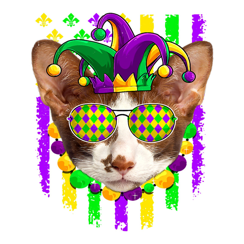 American Flag Mardi Gras Cute Oriental Cat Lover Sticker | Artistshot