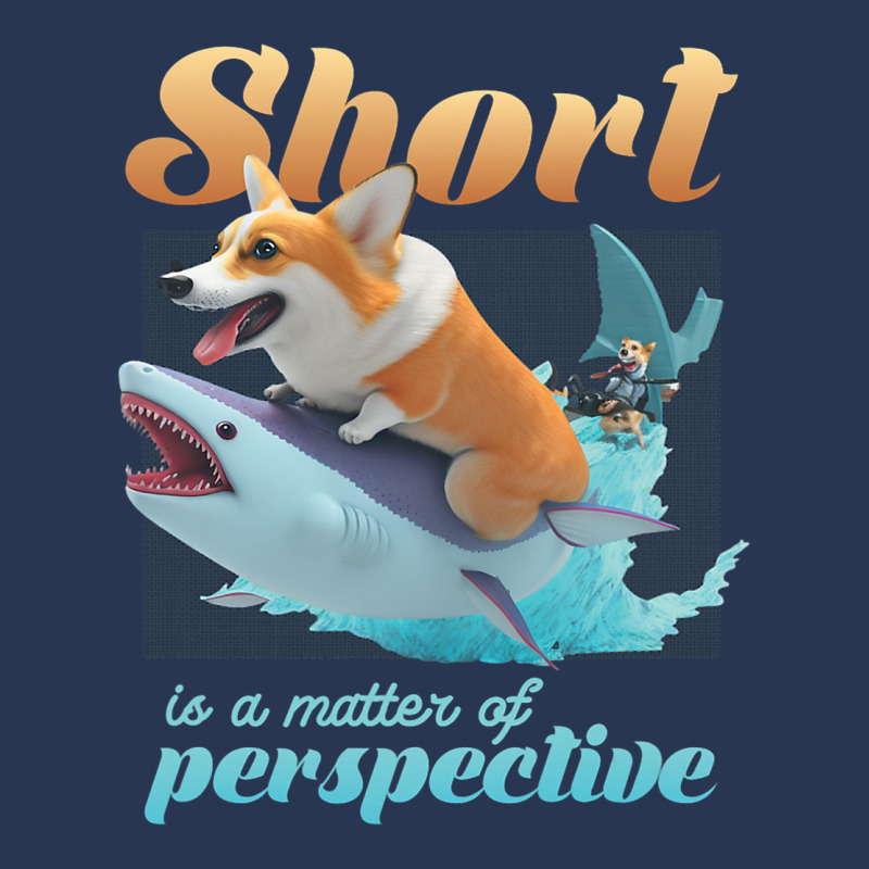 Short Is A Matter Of Perspective Animal Dog Corgi Men Denim Jacket | Artistshot