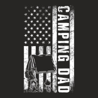 Camping Dad Usa Flag Camper Daddy Father's Day T S Ladies Fitted T-shirt | Artistshot