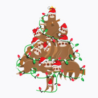 Sloths Christmas Tree Cute Santa Hat Lights For Sl T-shirt | Artistshot