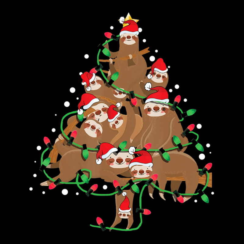 Sloths Christmas Tree Cute Santa Hat Lights For Sl Toddler Sweatshirt by gabuya | Artistshot