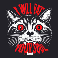 I Will Eat Your Soul Satanic Cat Spooky Gift For H Unisex Sherpa-lined Denim Jacket | Artistshot