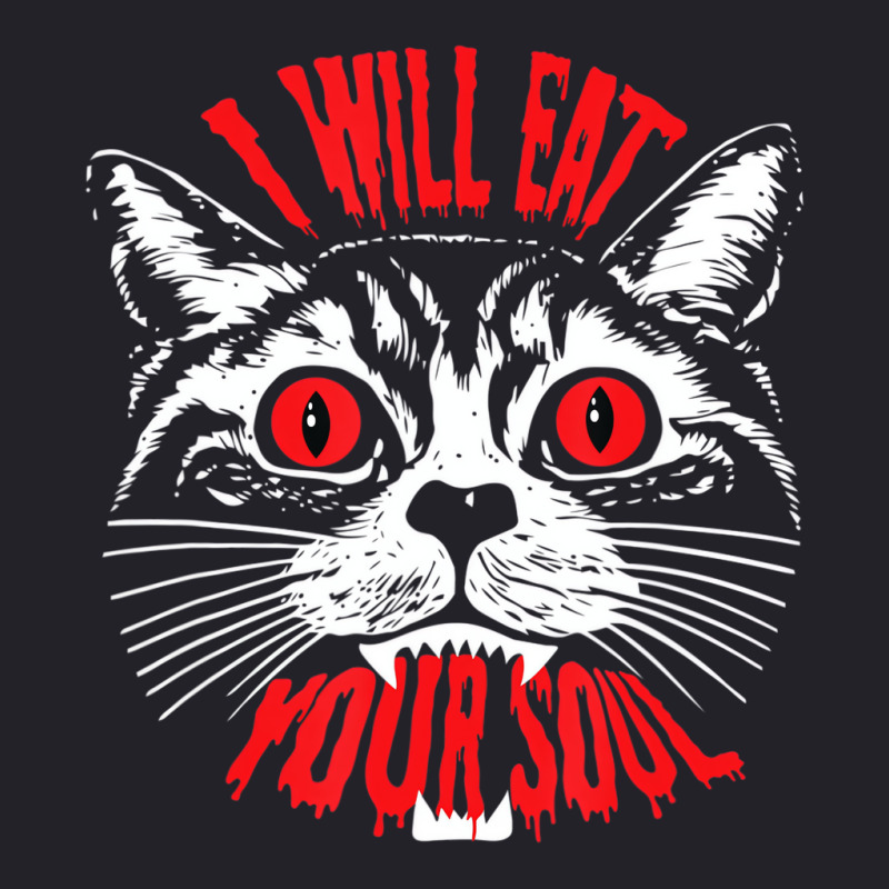 I Will Eat Your Soul Satanic Cat Spooky Gift For H Unisex Sherpa-lined Denim Jacket | Artistshot