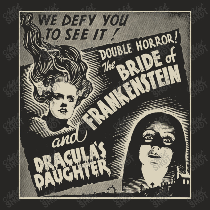 Halloween Monster Poster Horror Movie Dracula Frankenstein Ladies Fitted T-Shirt by Yuh2105 | Artistshot