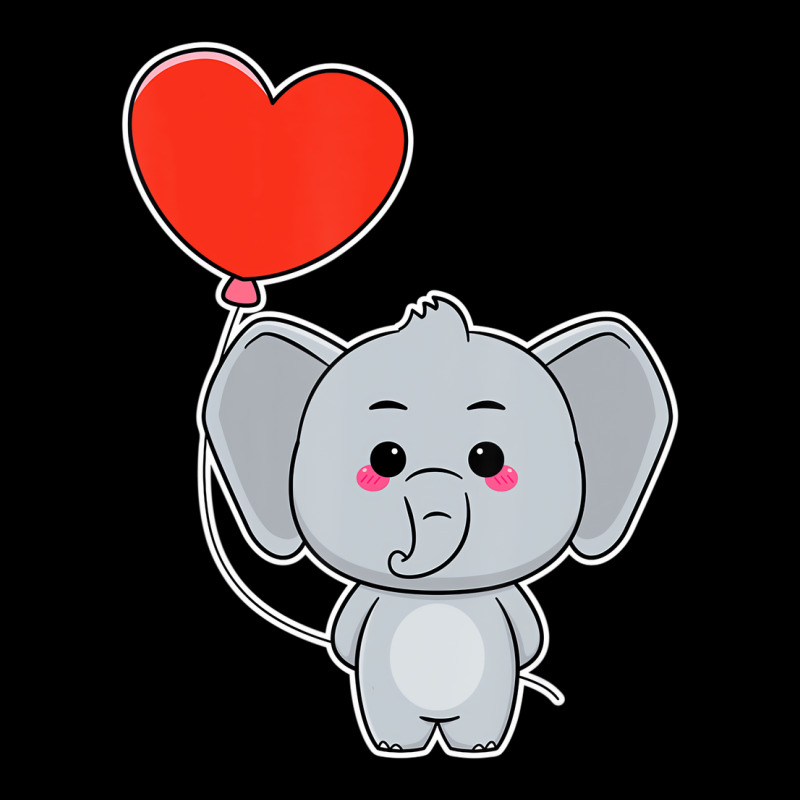 Elephant Heart Balloon Valentines Day Cute Animal Cropped Sweater by lavinia | Artistshot