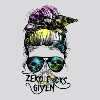 Zero Fucks Given Skull Middle Finger Messy Bun Hal Women's Triblend Scoop T-shirt | Artistshot