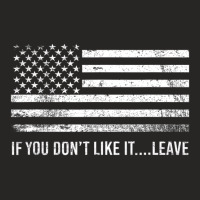 If You Dont Like It Leave American Patriot Flag T Ladies Fitted T-shirt | Artistshot