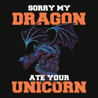 Sorry My Dragon Ate Your Unicorn Unicorn Dragon Sh Scorecard Crop Tee | Artistshot