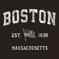 Boston Massachusetts Ma T Shirt Vintage Us Flag Sp Tank Top | Artistshot