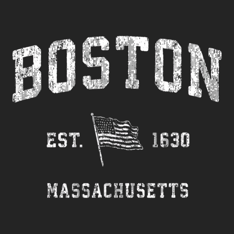 Boston Massachusetts Ma T Shirt Vintage Us Flag Sp 3/4 Sleeve Shirt | Artistshot