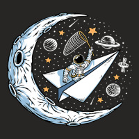 Astronaut On Paper Bird Catching Stars Party Outfi Ladies Fitted T-shirt | Artistshot