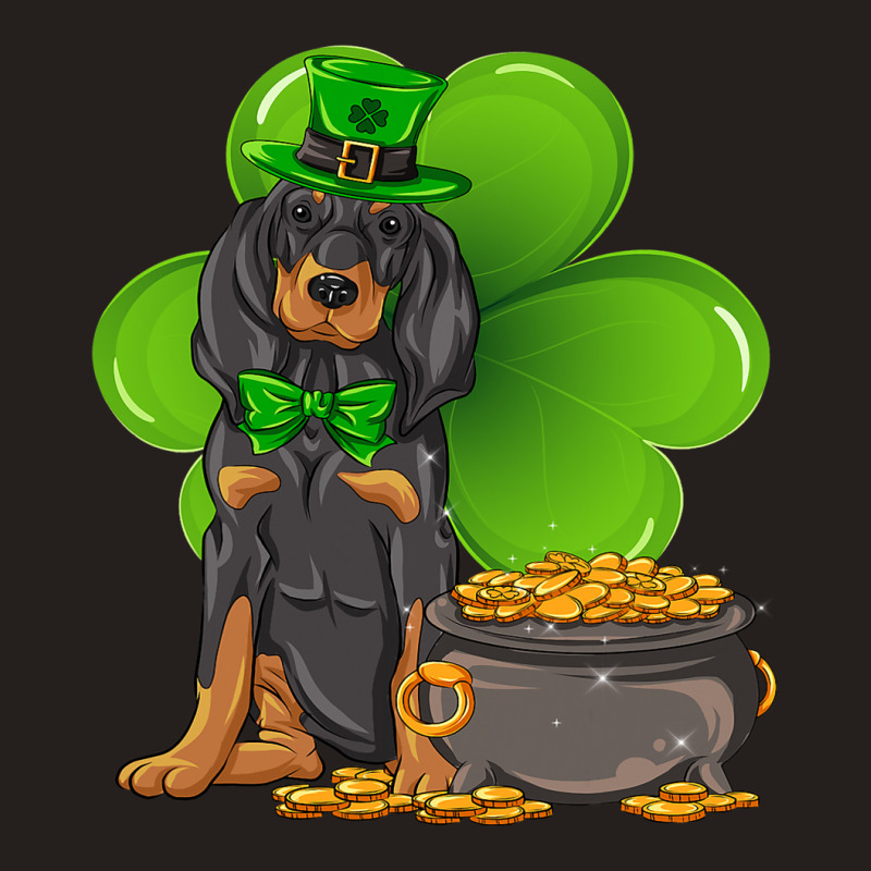 St Patricks Day Black And Tan Coonhound Shamrock P Tank Top by Upsunshine | Artistshot