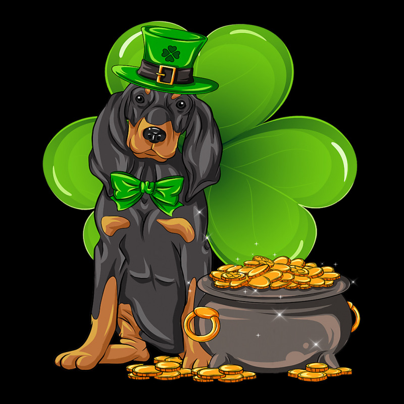 St Patricks Day Black And Tan Coonhound Shamrock P Long Sleeve Shirts by Upsunshine | Artistshot