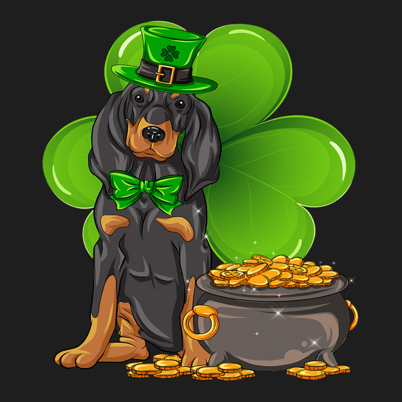 St Patricks Day Black And Tan Coonhound Shamrock P Classic T-shirt by Upsunshine | Artistshot