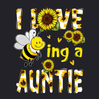 I Love Being A Auntie Sunflower Bee, Mother's Day Unisex Sherpa-lined Denim Jacket | Artistshot