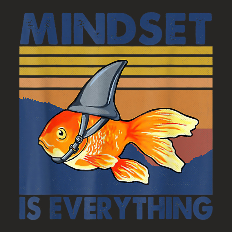 Everything Is Mindset Shark Fin Goldfish Vintage T Ladies Fitted T-Shirt by lavinia | Artistshot