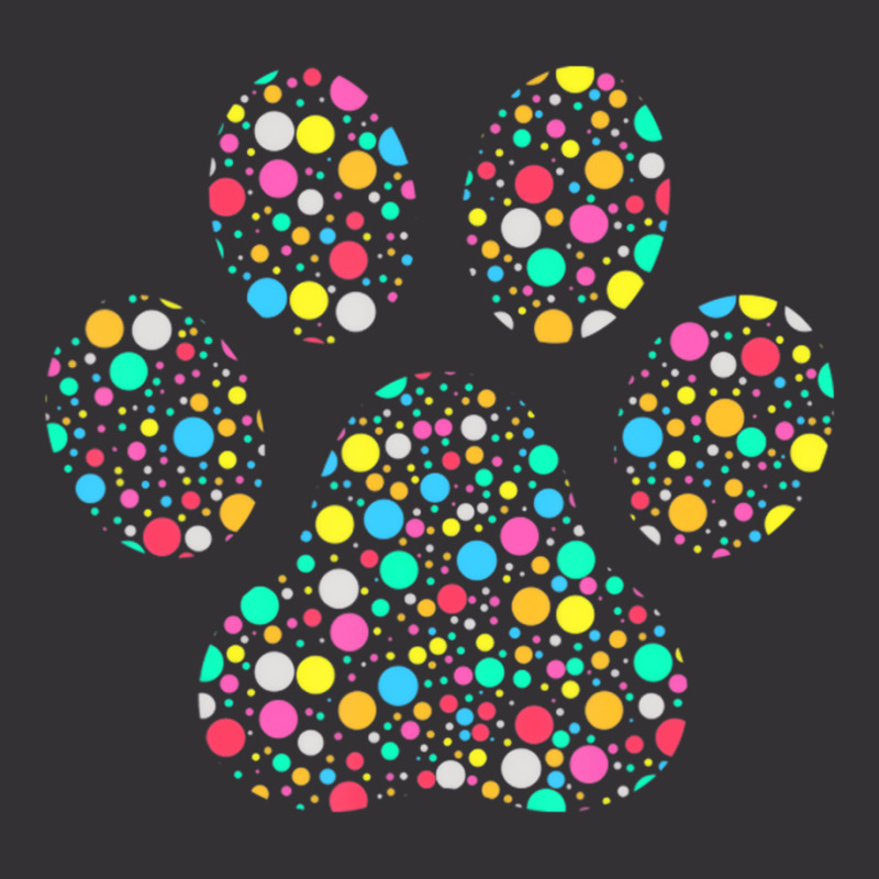 Colourful Polka Dot Dog Paw International Dot Day Vintage Short by chomibe | Artistshot