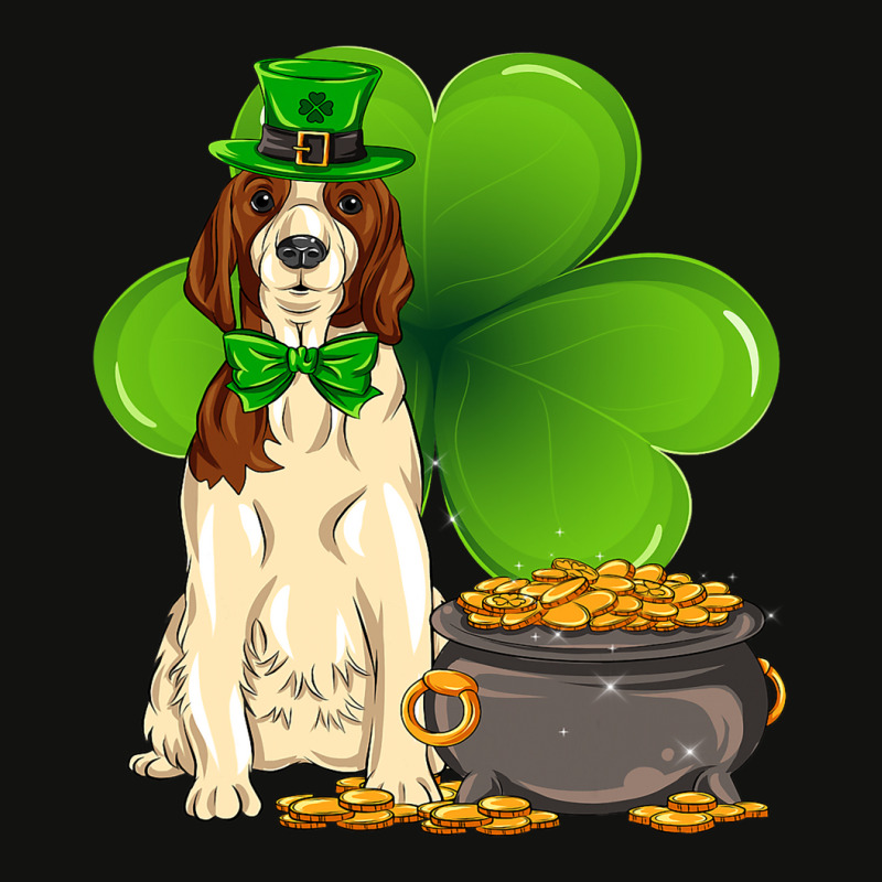 St Patricks Day Welsh Springer Spaniel Shamrock Pe Scorecard Crop Tee by Upsunshine | Artistshot