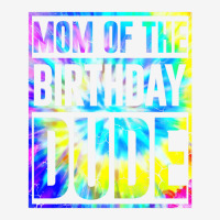 Mom Of The Birthday Dude   Tie Dye Color T Shirt Landscape Canvas Print | Artistshot