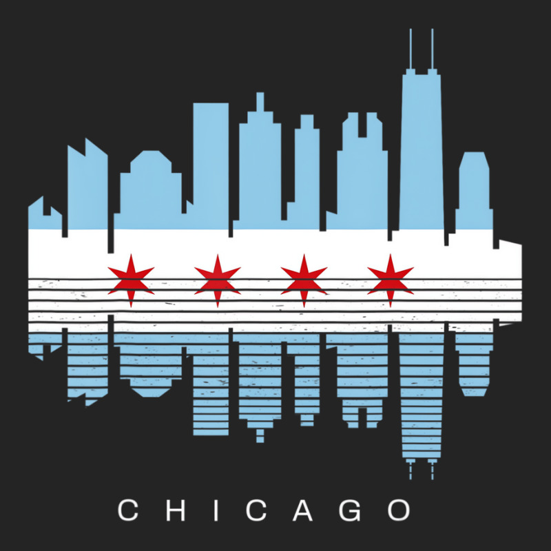 Vintage Chicago Illinois Flag Skyline For Men Or W 3/4 Sleeve Shirt | Artistshot