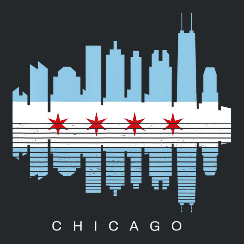 Vintage Chicago Illinois Flag Skyline For Men Or W Crewneck Sweatshirt | Artistshot