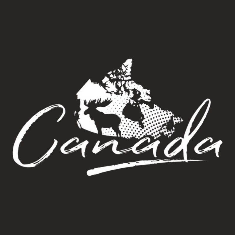 Canada Map And Moose   Canadian Souvenir T Shirt Ladies Fitted T-Shirt by aiiluurosy | Artistshot