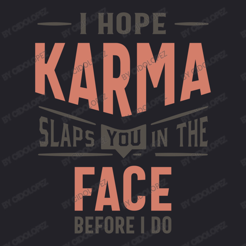 I Hope Karma Slaps You In The Face Funny Gift Unisex Sherpa-Lined Denim Jacket by cidolopez | Artistshot