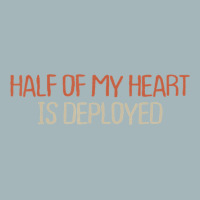 Mom Mama Retro Funny Half Of My Heart Is Deployed Unisex Sherpa-lined Denim Jacket | Artistshot