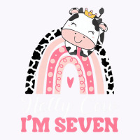 Holy Cow Im Seven Birthday Girl Outfit 7th Bday Fo Tank Top | Artistshot