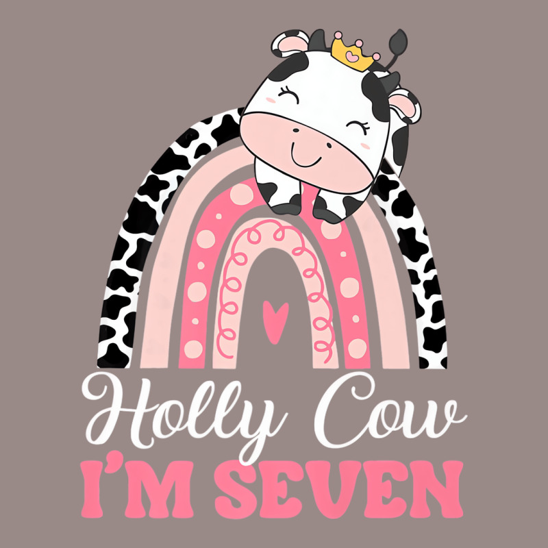 Holy Cow Im Seven Birthday Girl Outfit 7th Bday Fo Vintage T-shirt | Artistshot