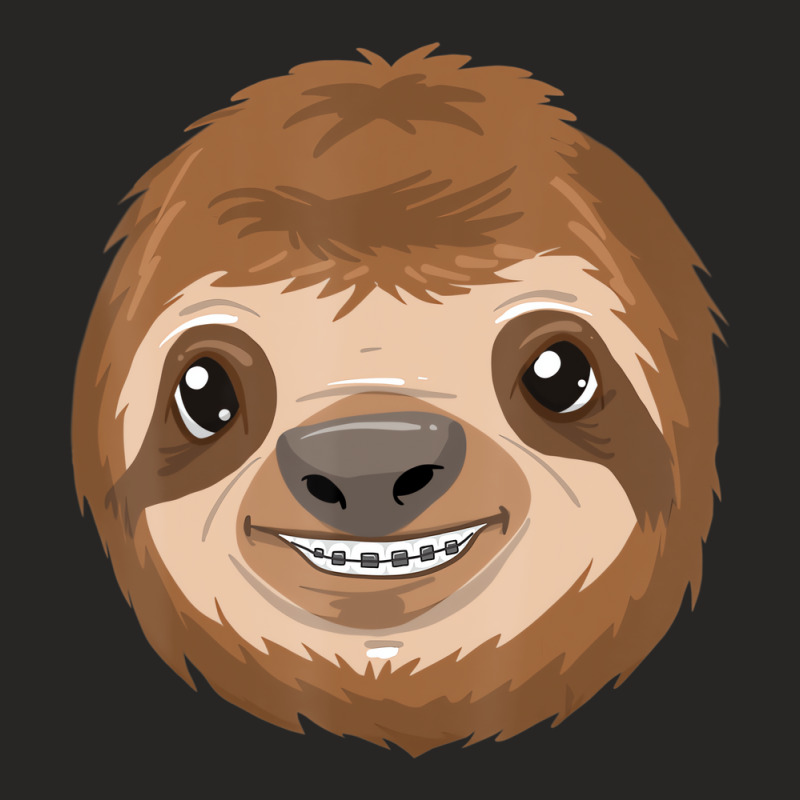 Cool Sloth With Dental Braces Funny Animal Teeth S Ladies Fitted T-Shirt by chomibe | Artistshot