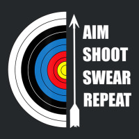 Archery Aim Shoot Swear Repeat Target Arrow Funny Crewneck Sweatshirt | Artistshot