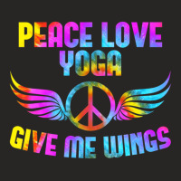 Peace Love Yoga Give Me Wings Meditation Pranayama Ladies Fitted T-shirt | Artistshot