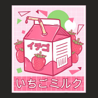 Funny Retro Japanese Kawaii Strawberry Milkshake 9 Ladies Fitted T-shirt | Artistshot