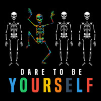 Skeleton Dabbing Dare To Be Yourself, Funny Autism V-neck Tee | Artistshot