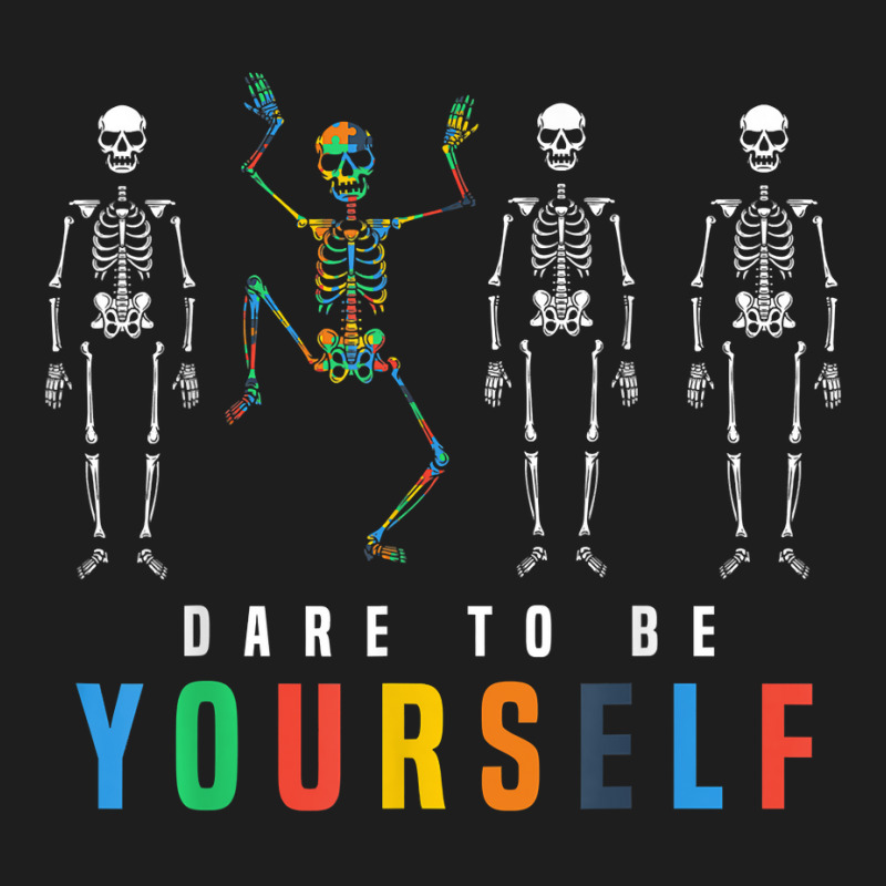 Skeleton Dabbing Dare To Be Yourself, Funny Autism Classic T-shirt | Artistshot