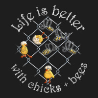 Funny Tictactoe Chicken Bees Wire Mesh Game Beekee Classic T-shirt | Artistshot