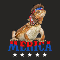 Merica Bearded Dragon Mullet 4th Of July American  Ladies Fitted T-shirt | Artistshot