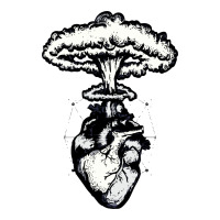 Heart And Nuclear Explosion Women's V-neck T-shirt | Artistshot