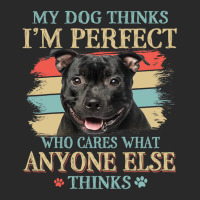 My Dog Thinks Im Perfect Staffordshire Bull Terrie Printed Hat | Artistshot