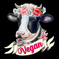 Funny Vegan Flower Cow Vegetarian Lovers Animals C Cropped Sweater | Artistshot