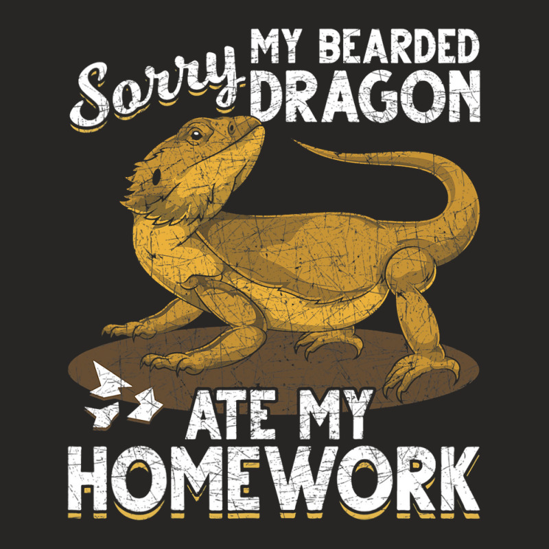 Sorry My Bearded Dragon Ate My Homework Bearded Dr Ladies Fitted T-Shirt by kerrmanthez | Artistshot