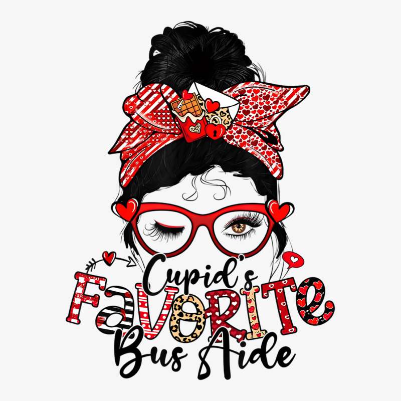 Cupid's Favorite Bus Aide Messy Bun Women Valentin Ladies Fitted T-Shirt by hausch | Artistshot