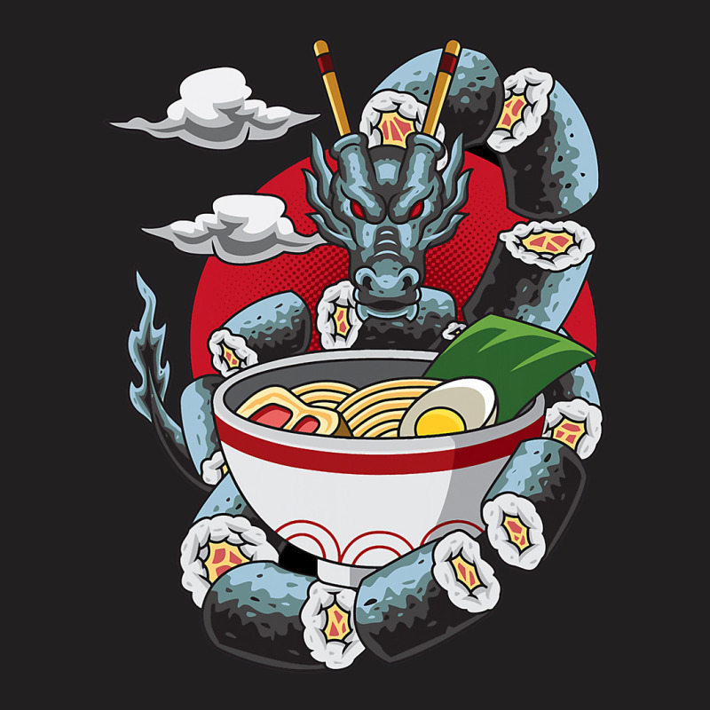 Dragon Oriental Sushi Design T-shirt | Artistshot