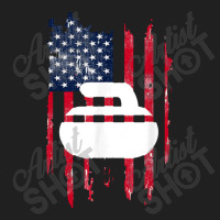 Curling Novelty Usa Flag Curling Stone Ladies Polo Shirt | Artistshot