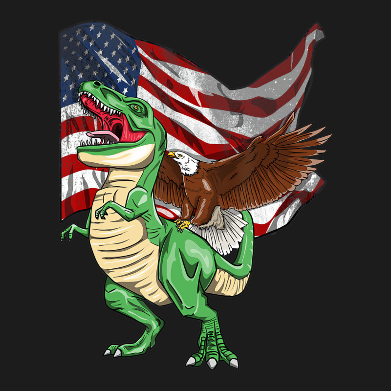 Bald Eagle Riding T Rex Dinosaur American Flag Pat Hoodie & Jogger Set | Artistshot