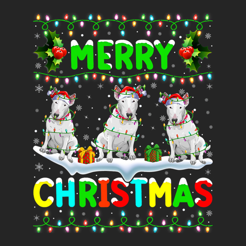 Xmas Lighting Santa Hat Merry Christmas Bull Terri Unisex Hoodie by kerrmanthez | Artistshot