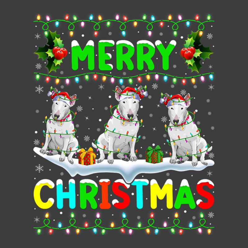 Xmas Lighting Santa Hat Merry Christmas Bull Terri Men's Polo Shirt by kerrmanthez | Artistshot