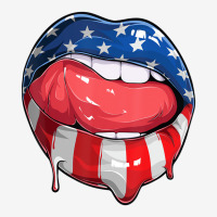 Usa Flag Dripping Lips 4th Of July Patriotic Ameri Graphic T-shirt | Artistshot